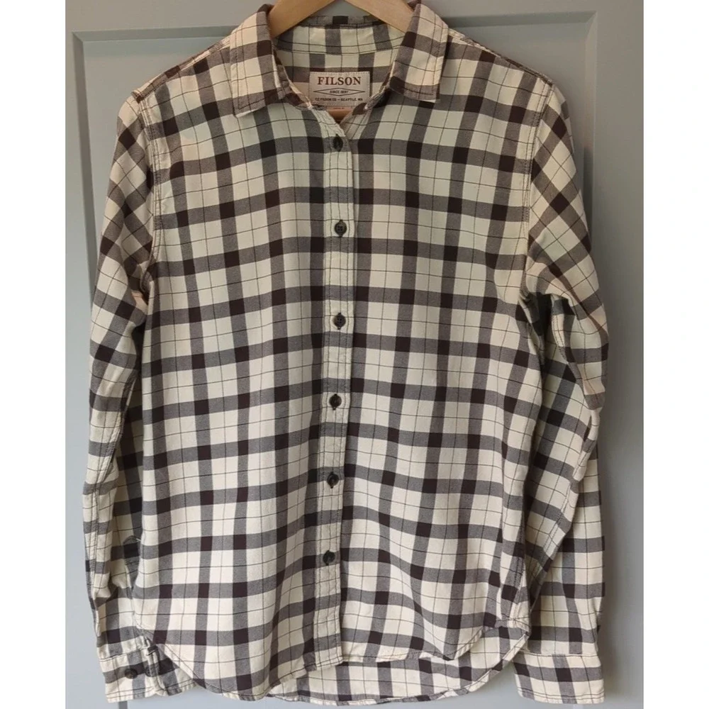 Filson USA Womens Size M Long Sleeve Plaid Flannel Shirt - Picture 1 of 7